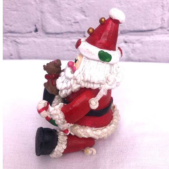 Articulated Resin Shelf Sitting Santa Clause Christmas Collectible Decoration - Picture 4 of 9